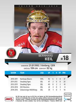 2015-16 Playercards (DEL2) #DEL2-079 Bernhard Keil Back