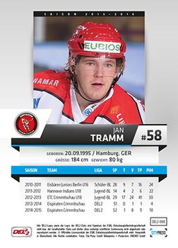 2015-16 Playercards (DEL2) #DEL2-088 Jan Tramm Back