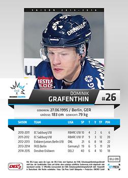 2015-16 Playercards (DEL2) #DEL2-099 Dominik Grafenthin Back