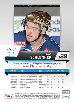 2015-16 Playercards (DEL2) #DEL2-109 Jonas Schlenker Back