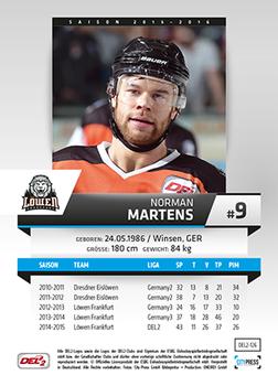 2015-16 Playercards (DEL2) #DEL2-126 Norman Martens Back