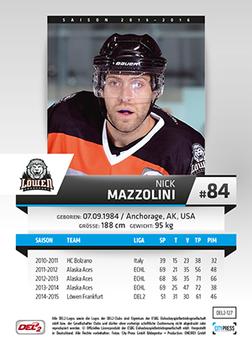 2015-16 Playercards (DEL2) #DEL2-127 Nick Mazzolini Back