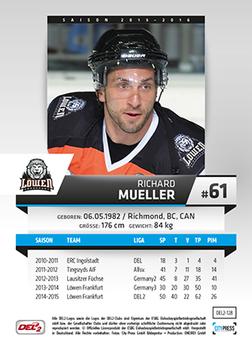 2015-16 Playercards (DEL2) #DEL2-128 Richard Mueller Back