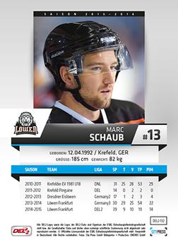2015-16 Playercards (DEL2) #DEL2-132 Marc Schaub Back