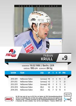 2015-16 Playercards (DEL2) #DEL2-151 Fabian Krull Back