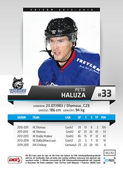 2015-16 Playercards (DEL2) #DEL2-163 Petr Haluza Back