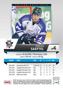 2015-16 Playercards (DEL2) #DEL2-219 Dorian Saeftel Back