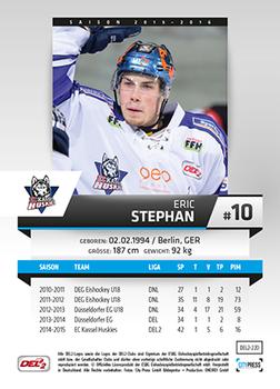 2015-16 Playercards (DEL2) #DEL2-220 Eric Stephan Back