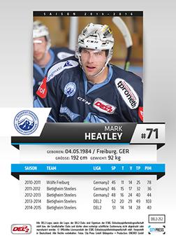 2015-16 Playercards (DEL2) #DEL2-252 Mark Heatley Back