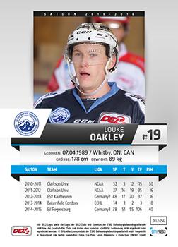 2015-16 Playercards (DEL2) #DEL2-256 Louke Oakley Back