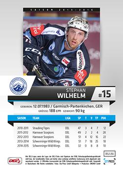 2015-16 Playercards (DEL2) #DEL2-266 Stephan Wilhelm Back
