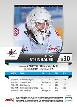 2015-16 Playercards (DEL2) #DEL2-285 Lukas Steinhauer Back