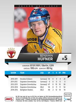 2015-16 Playercards (DEL2) #DEL2-302 Benjamin Hüfner Back