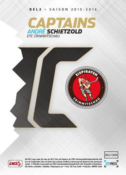 2015-16 Playercards (DEL2) - Captains #DEL2-CA04 André Schietzold Back