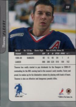 2000-01 Be a Player Signature Series - Chicago Sportsfest 2001 Sapphire #33 Theoren Fleury Back