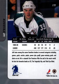 2000-01 Be a Player Signature Series - Chicago Sportsfest 2001 Sapphire #172 Jeff Friesen Back