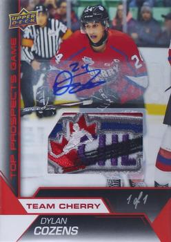 2019-20 SP Game Used CHL - Top Prospects Game Red Auto Logo Tag Achievements #TPG-DC Dylan Cozens Front