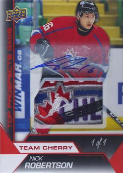 2019-20 SP Game Used CHL - Top Prospects Game Red Auto Logo Tag Achievements #TPG-NR Nick Robertson Front