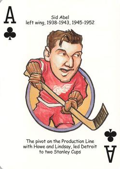 2006 Hero Decks Detroit Red Wings Hockey Heroes Playing Cards #A♣ Sid Abel Front