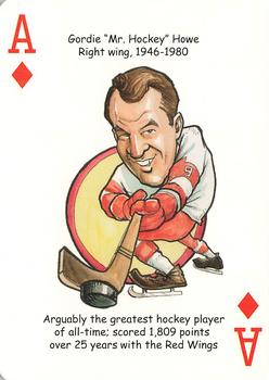 2006 Hero Decks Detroit Red Wings Hockey Heroes Playing Cards #A♦ Gordie Howe Front