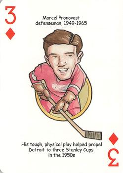 2006 Hero Decks Detroit Red Wings Hockey Heroes Playing Cards #3♦ Marcel Pronovost Front