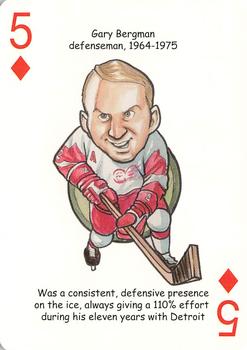 2006 Hero Decks Detroit Red Wings Hockey Heroes Playing Cards #5♦ Gary Bergman Front