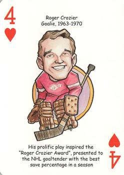 2006 Hero Decks Detroit Red Wings Hockey Heroes Playing Cards #4♥ Roger Crozier Front