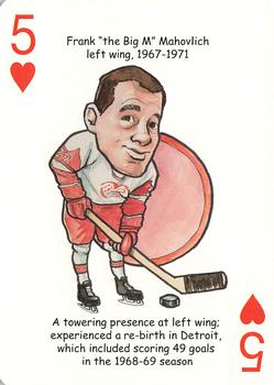 2006 Hero Decks Detroit Red Wings Hockey Heroes Playing Cards #5♥ Frank Mahovlich Front