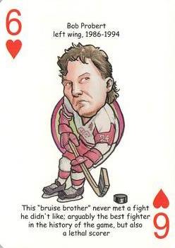 2006 Hero Decks Detroit Red Wings Hockey Heroes Playing Cards #6♥ Bob Probert Front