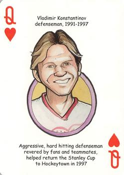 2006 Hero Decks Detroit Red Wings Hockey Heroes Playing Cards #Q♥ Vladimir Konstantinov Front