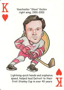 2006 Hero Decks Detroit Red Wings Hockey Heroes Playing Cards #K♥ Slava Kozlov Front