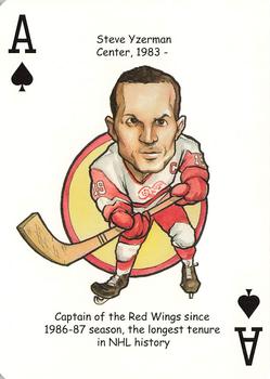 2006 Hero Decks Detroit Red Wings Hockey Heroes Playing Cards #A♠ Steve Yzerman Front