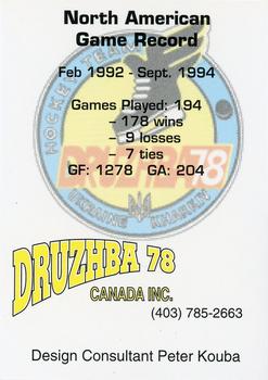 1994 Druzhba 78 (Ukraine) North American Tour #NNO Druzhba 78 Back