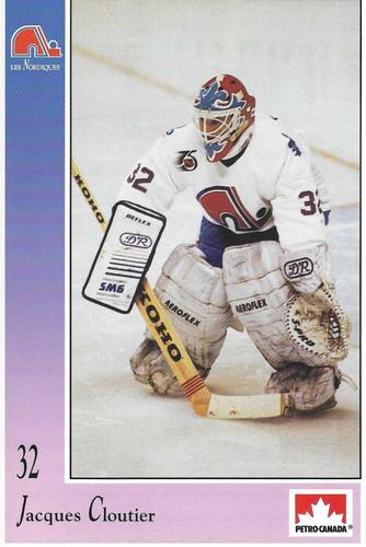 1991-92 Petro-Canada Quebec Nordiques #NNO Jacques Cloutier Front