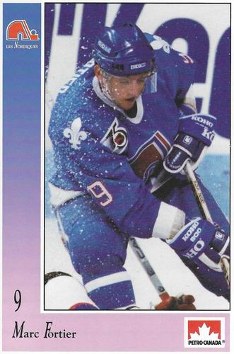 1991-92 Petro-Canada Quebec Nordiques #NNO Marc Fortier Front