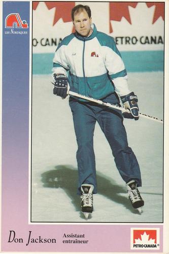 1991-92 Petro-Canada Quebec Nordiques #NNO Don Jackson Front