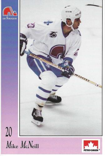 1991-92 Petro-Canada Quebec Nordiques #NNO Mike McNeill Front