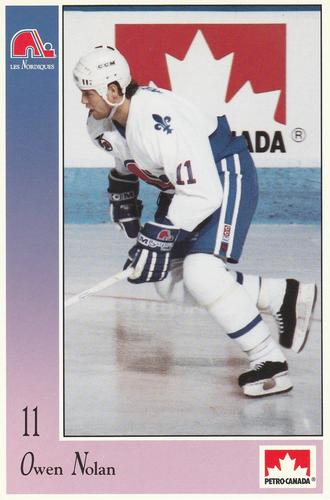 1991-92 Petro-Canada Quebec Nordiques #NNO Owen Nolan Front