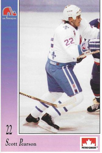 1991-92 Petro-Canada Quebec Nordiques #NNO Scott Pearson Front