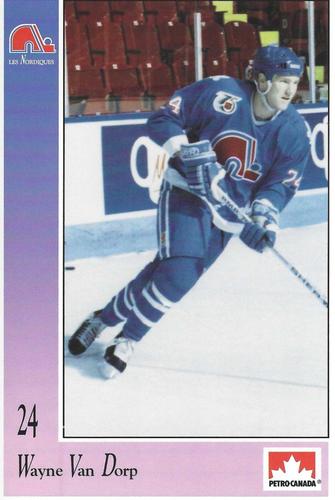 1991-92 Petro-Canada Quebec Nordiques #NNO Wayne Van Dorp Front