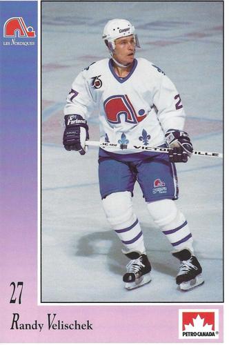 1991-92 Petro-Canada Quebec Nordiques #NNO Randy Velischek Front