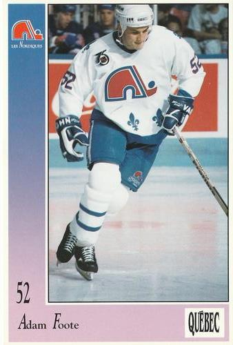 1991-92 Quebec Nordiques #NNO Adam Foote Front