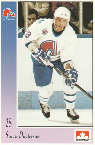 1992-93 Petro-Canada Quebec Nordiques #NNO Steve Duchesne Front