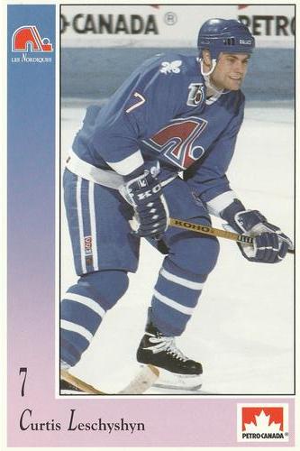 1992-93 Petro-Canada Quebec Nordiques #NNO Curtis Leschyshyn Front