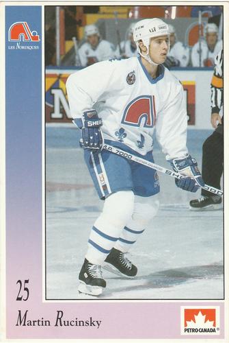 1992-93 Petro-Canada Quebec Nordiques #NNO Martin Rucinsky Front