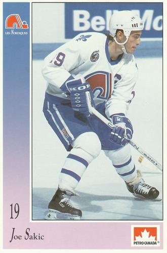 1992-93 Petro-Canada Quebec Nordiques #NNO Joe Sakic Front