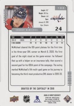 2020-21 Upper Deck - MVP Update Colors and Contours #133 Connor McMichael Back