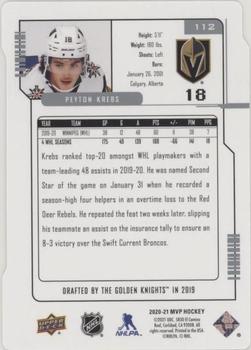 2020-21 Upper Deck - MVP Update Colors and Contours Green #112 Peyton Krebs Back