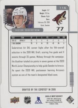 2020-21 Upper Deck - MVP Update Colors and Contours Green #116 Victor Soderstrom Back