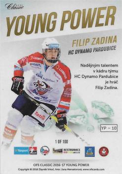 2016-17 OFS Classic Serie I - Young Power #YP-10 Filip Zadina Back